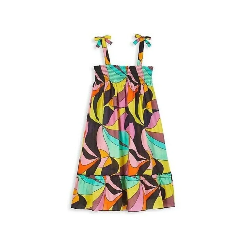 Vilebrequin Girl's 1984 Invisible Fish Cotton Voile Dress Noir Size 8‎